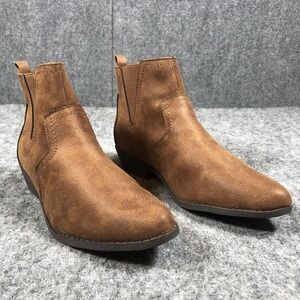 Arizona Jean Co AZ Major Boots Womens 8 M Brown Faux Suede Chelsea Ankle Western